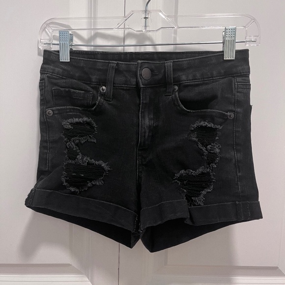 Aeropostale High Rise Midi Distressed Shorts - Picture 1 of 4